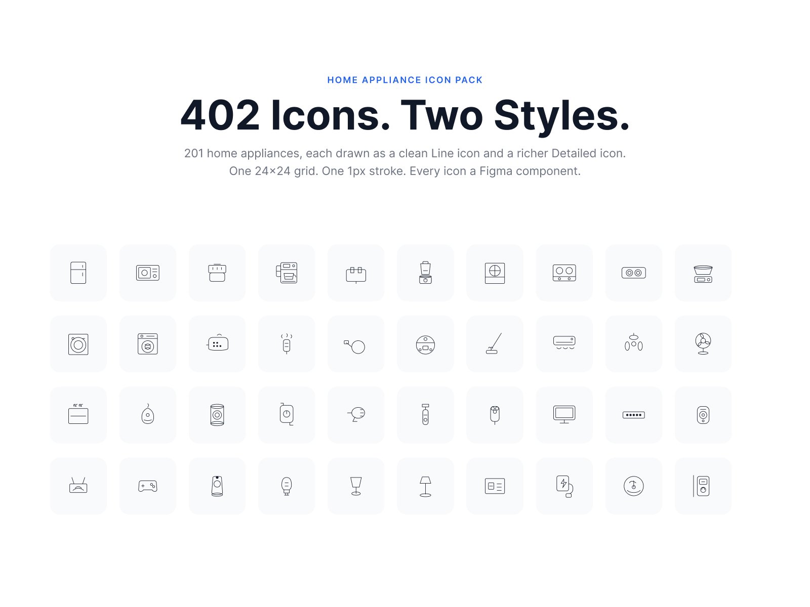 Home appliances icon pack preview