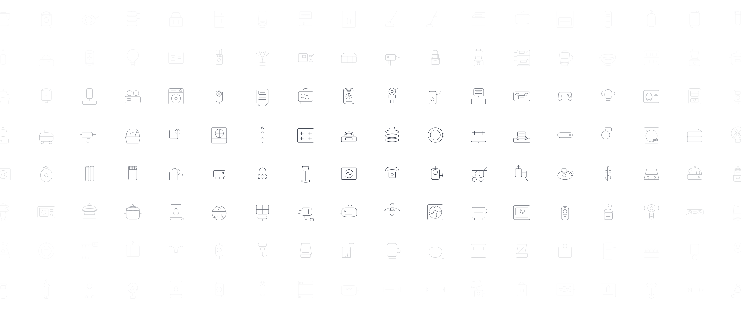 Grid of line icons